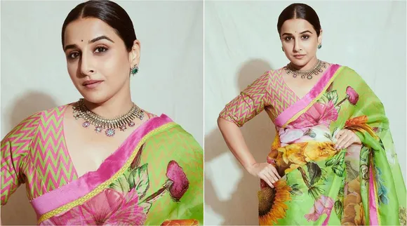 ഫ്ലോളറൽ പ്രിൻറ് സാരിയിൽ അതിസുന്ദരിയായി വിദ്യാബാലൻ; കണ്ണെടുക്കാതെ ആരാധകർ...
