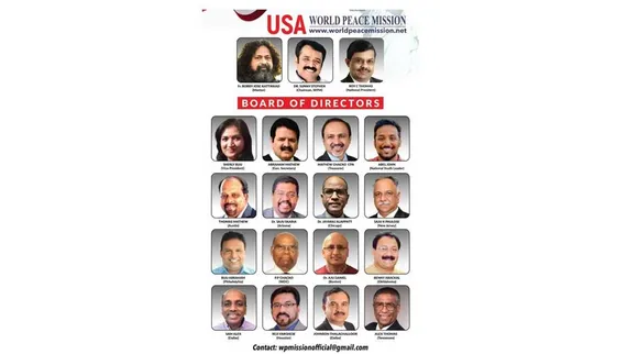 യു.എസ് വേള്‍ഡ് പീസ് മിഷന്‍ പുതിയ ഭാരവാഹികളെ തെരഞ്ഞെടുത്തു