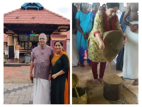 കുമരഞ്ചിറ ഭരദേവതാ ഭഗവതിയെ തൊഴാൻ ഗായിക സുജാതയും ഭർത്താവ് മോഹനുമെത്തി