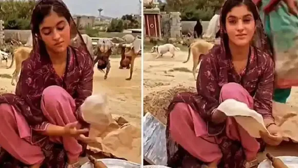 ചിരിയോടെ റൊട്ടി പരത്തുന്ന പെണ്‍കുട്ടിയുടെ വീഡിയോ വൈറലാകുന്നു