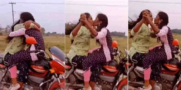 ഓടുന്ന ബെെക്കിലിരുന്ന് പരസ്പരം ചുംബിച്ച്‌ സ്വവര്‍ഗ അനുരാഗികള്‍  ; സോഷ്യൽ മീഡിയയിൽ വിമര്‍ശനം