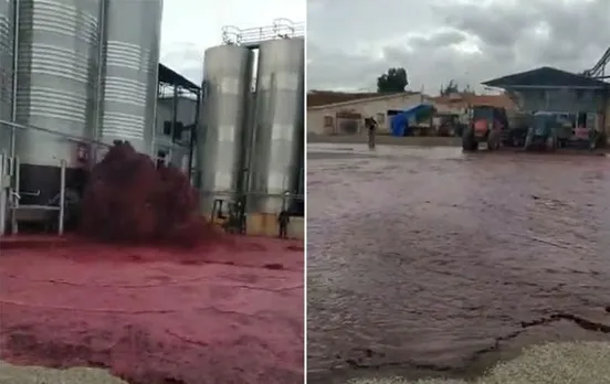 എങ്ങനെ സഹിക്കും ! സ്‌പെയിനിലെ വൈന്‍ നിര്‍മ്മാണശാലയില്‍ വന്‍ ചോര്‍ച്ച; പ്രദേശമാകെ ഒഴുകിപ്പരന്നത് 50,000 ലിറ്റര്‍ വൈന്‍; 'കരളലിയിക്കുന്ന' വീഡിയോ