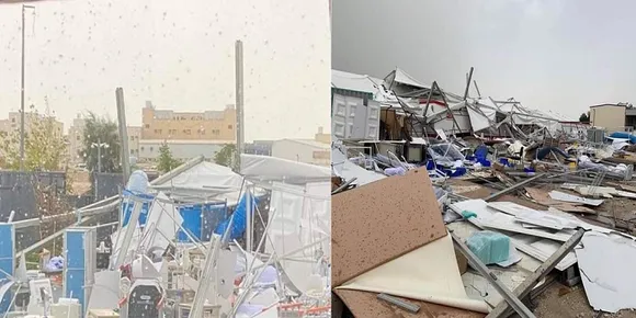 ഖത്തറില്‍ കൊവിഡ് രോഗികളെ പാര്‍പ്പിച്ചിരുന്ന രണ്ട് ടെന്റുകള്‍ കനത്ത കാറ്റില്‍ തകര്‍ന്നു വീണു; ആര്‍ക്കും പരിക്കില്ല