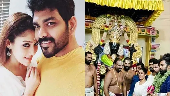 കാഞ്ചീപുരത്തെ ശ്രീ ദേവരാജസ്വാമി ക്ഷേത്രത്തില്‍ നയൻസും വിഘ്നേശും ദർശനം നടത്തി