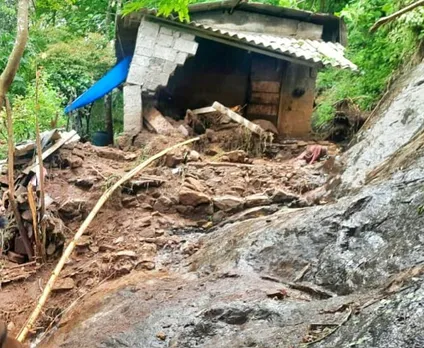 കനത്ത മഴ; ഭരണങ്ങാനം പഞ്ചായത്തിൽ ഉരുൾപൊട്ടൽ ! വീട് തകർന്നു. ആളപായമില്ല ! ഉരുൾപൊട്ടലുണ്ടായത് ഇന്നു പുലർച്ചെ