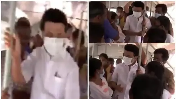 സർക്കാർ ബസിൽ മിന്നല്‍ പരിശോധനയുമായി സ്റ്റാലിൻ; പെട്ടെന്ന് മുഖ്യമന്ത്രി ബസിൽ കയറിയത് കണ്ട് അമ്പരന്ന് യാത്രക്കാര്‍