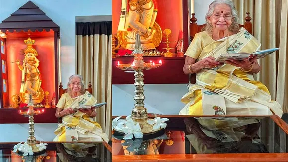 രാമായണ പുണ്യം പേറുന്ന കർക്കിടക സന്ധ്യയിൽ മീനാക്ഷി മുത്തശി രാമായണം പൂർണ്ണമായും വായിച്ചു തീർത്തത് മൂന്ന് തവണ.! ഇത് ഇത്തവണത്തെ മാത്രം കഥയല്ല ; ഇപ്പോൾ 97 വയസുള്ള മീനാക്ഷിയമ്മ കഴിഞ്ഞ 84 വർഷമായി കർക്കിടക മാസത്തിൽ തുടരുന്ന പുണ്യമാണ് ഈ തുടർ പാരായണം