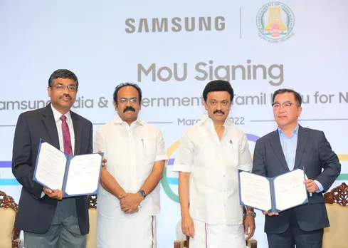റഫ്രിജറേറ്ററുകൾക്കുള്ള പുതിയ കംപ്രസര്‍ പ്ലാന്റ് സ്ഥാപിക്കുന്നതിന് 1,588 കോടിയുടെ നിക്ഷേപത്തിനൊപ്പം സാംസംഗ് ഇന്ത്യയോടുള്ള അതിന്റെ പ്രതിജ്ഞാബദ്ധത ആവർത്തിച്ച് ഉറപ്പിക്കുന്നു; തമിഴ്‌നാട് സർക്കാരുമായി ധാരണാപത്രം ഒപ്പുവച്ചു