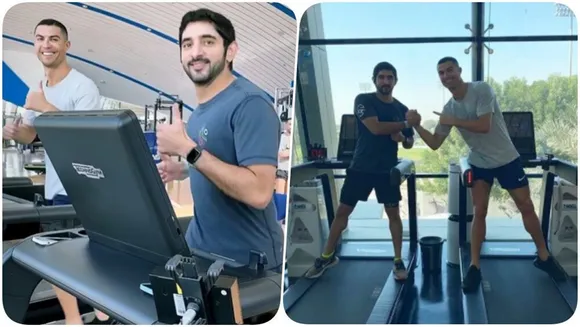 ഫുട്ബോള്‍ താരം  ക്രിസ്റ്റ്യാനോയും ദുബൈ കിരീടാവകാശിയും ജിമ്മില്‍;  ചിത്രം വൈറലായി.