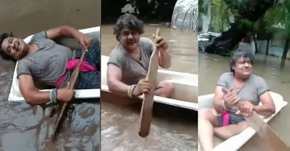 നിവാര്‍ ചുഴലിക്കാറ്റില്‍ വിറച്ച് തമിഴ്‌നാട്‌; പ്രളയ വെള്ളത്തിൽ ബാത്ത്ഡബ്ബിലിരുന്ന് ട്രോൾ വിഡിയോയുമായി നടൻ മൻസൂർ അലിഖാൻ