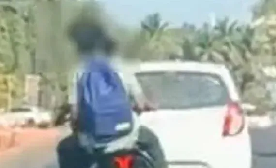 കാല്‍നട യാത്രക്കാര്‍ക്കും റോഡിലെ മറ്റുവാഹനങ്ങള്‍ക്കും അപകടഭീഷണിയുമായി സ്‌കൂട്ടറില്‍ അഭ്യാസപ്രകടനം; സ്‌കൂള്‍ വിദ്യാര്‍ഥിക്കെതിരേ കേസ്