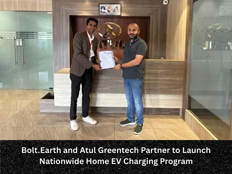 Bolt.Earth and Atul Greentech Partner to Launch Nationwide Home EV Charging Program
