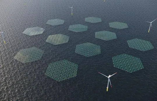 Floating Solars On Ocean Surface