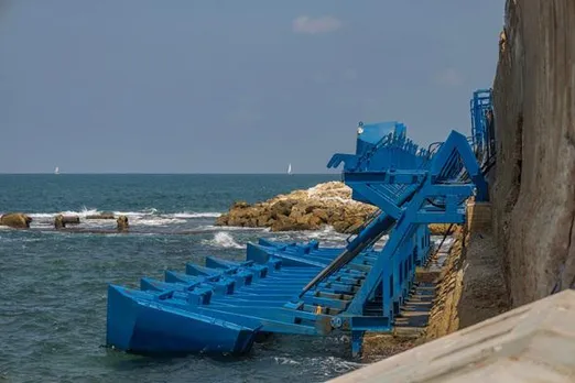 Wave energy power station in the Port of Jaffa, Israel