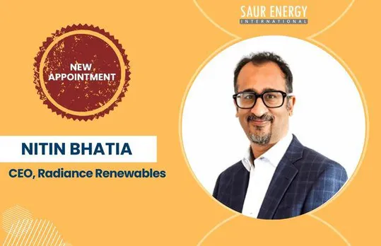 Nitin Bhatia CEO of Radiance Renewables