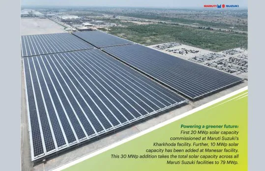 Maruti Suzuki Expands Solar Capacity By 30MWp With Two New projects
