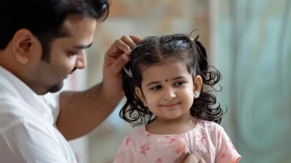 indian dad daughter father men household chores helping children motherhood fatherhood parenting daddy daughter relationship girl father girl dad