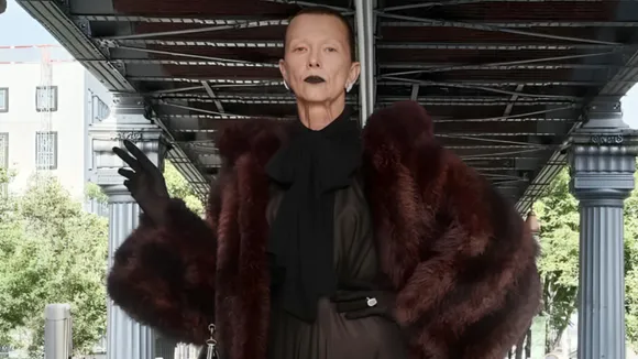 balenciaga parkinsons model fur coat