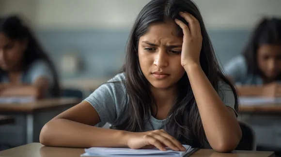 indian student having period pain in class