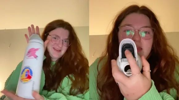 tiktok girl water bottle