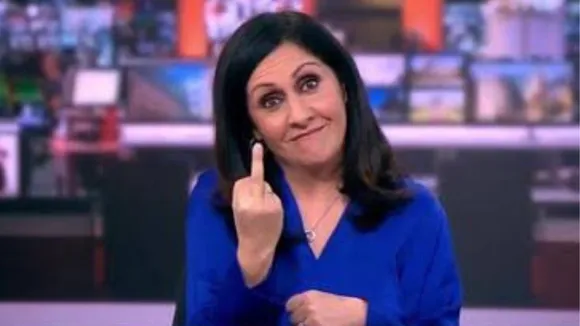 Maryam Moshiri BBC News Anchor Showing Middle Finger On-Air