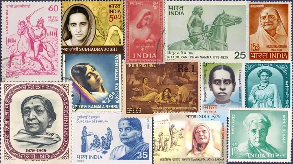 women on indian stamps