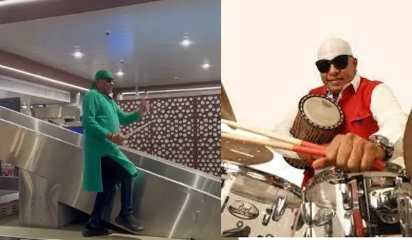 Sivamani at Kochi airport