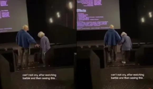 Elderly Couple Walking Out After Barbie Movie