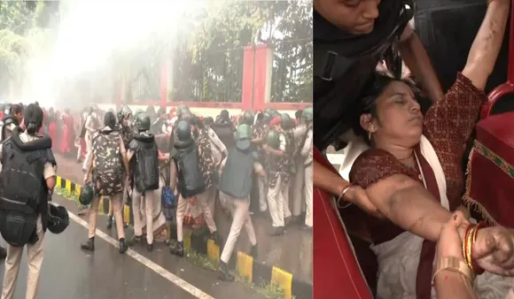Hundreds of Anganwadi workers were gathered outside the Bihar Vidhan Sabha during the winter session, to make demands for an honorarium hike. 