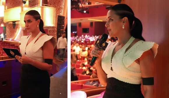 Neha Dhupia Honours Father-In-Law With Black Armband At MAMI 2023