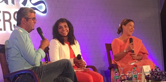 Mary Kom and Sakshi Malik