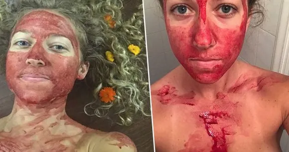 Woman Smears Menstrual Blood