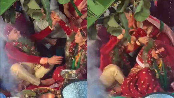 Bride And Groom Fight At Mandap