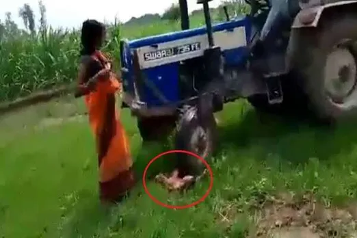 Viral Video: UP Woman Throws Newborn Child In Front Of Tractor To Stop Land Dispute