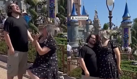 Woman Proposes Partner At Disneyland