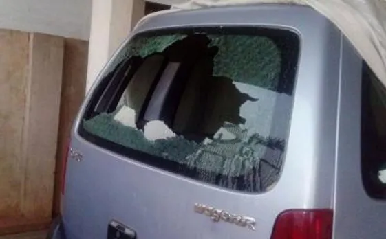 Malini Subramaniam's car (Pic by TOI)