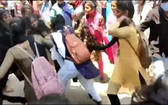 College Girls Get Into A Fist Fight