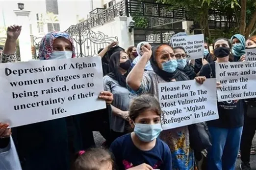 Afghan women working for the government ,Afghan Women Delhi Protest, Afghan Women Under Taliban