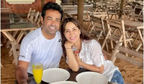 Kim Sharma Leander Paes Goa Pics, Kim Sharma Leander Paes