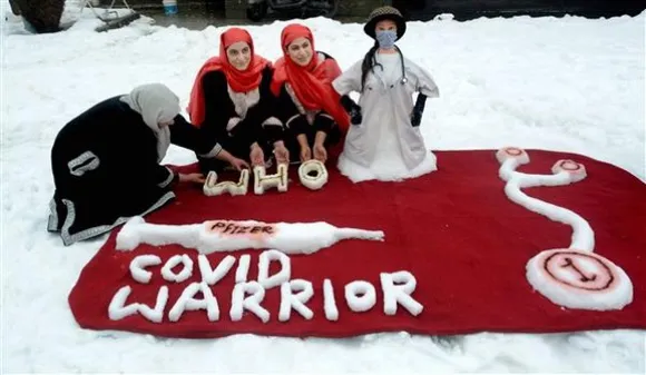 Kashmiri Sisters snow Sculpture