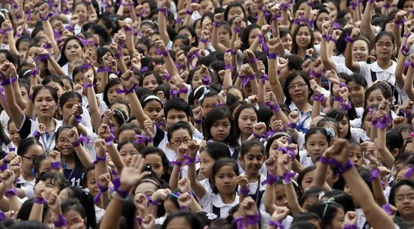 Young Filipino women stand up against violence against women   