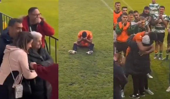 Footballer Breaks Down On Seeing Grandma
