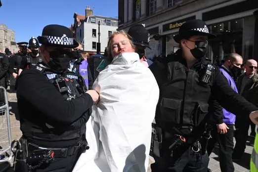 topless woman at prince philip funeral ,Prince Philip's funeral Topless woman