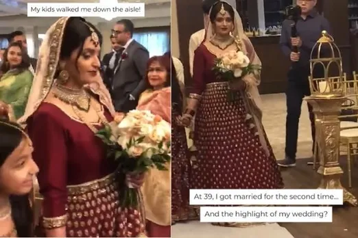 Woman Walks Down The Aisle