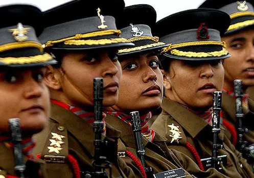 woman army official childcare