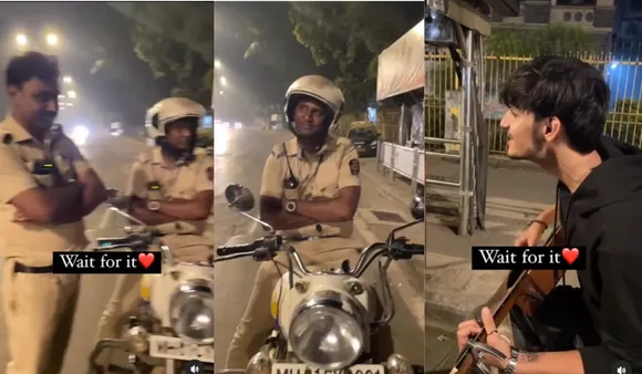 Mumbai police officers listen to kesariya