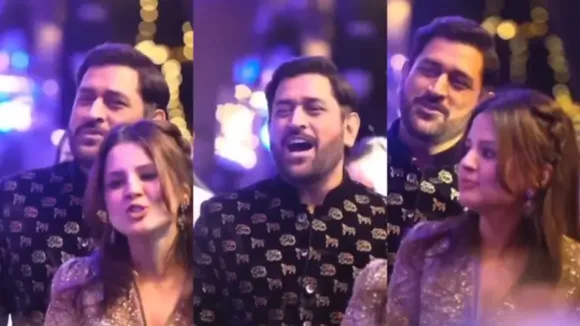MS Dhoni sings with wife Sakshi Dhoni and poses with Gautam Gambhir at Rishabh Pant’s sister’s wedding