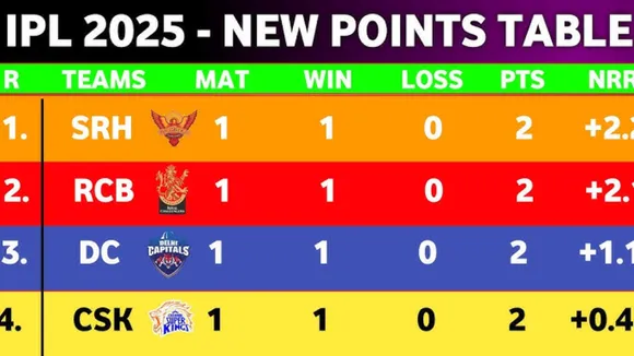 IPL 2025: Points table after LSG vs DC Match 4