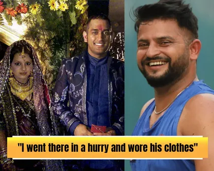 MS Dhoni & Sakshi (left), Suresh Raina (Source: Twitter)
