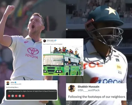Josh Hazlewood & Babar Azam (Source: Twitter)